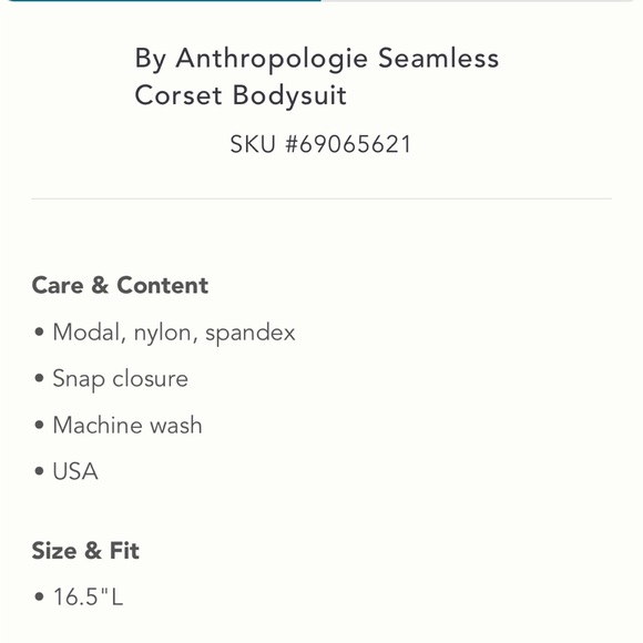✨ Anthropologie Seamless Corset Bodysuit Sz L/XL - Picture 4 of 4